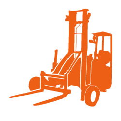 Truck Mounted Forklift Icon Orange
